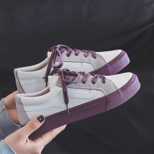 New Women Sneaker Fashion Breathble Vulcanized Shoes Platform Lace Up Casual White Tenis Sneakers Women Play Fashion Sneaker Low Top Elastic Canvas Flat Sneakers