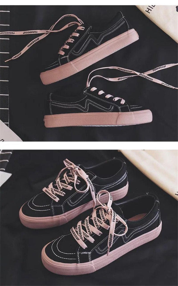 New Women Sneaker Fashion Breathble Vulcanized Shoes Platform Lace Up Casual White Tenis Sneakers Women Play Fashion Sneaker Low Top Elastic Canvas Flat Sneakers