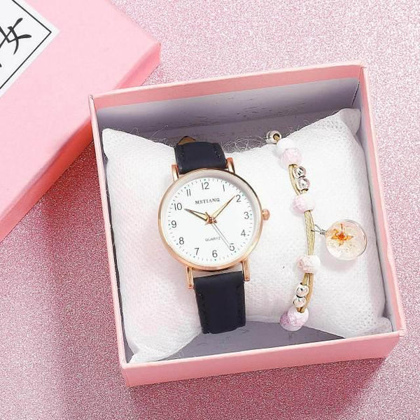 New Women Watch Fashion Casual Leather Belt Watches Simple Small Dial Quartz Dress Wristwatch Quartz Analog Wrist Watches For Women With Second Hand Luminous Hands Women Leather Watch