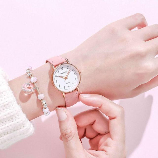 New Women Watch Fashion Casual Leather Belt Watches Simple Small Dial Quartz Dress Wristwatch Quartz Analog Wrist Watches For Women With Second Hand Luminous Hands Women Leather Watch