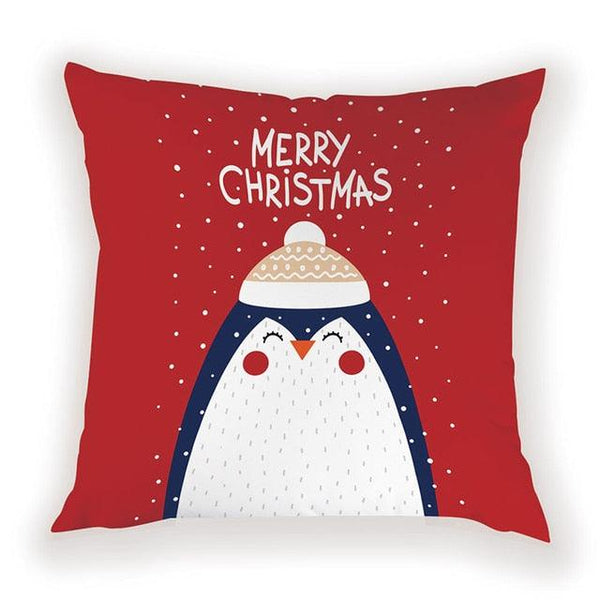 New Year Christmas Decorations Pillows Cover Christmas Décor for Home Christmas Tree Snowflake Snowman Reindeer Home Decor Throw Pillow Case Cushion Cover Santa Merry Christmas Gift Xmas 45x45cm