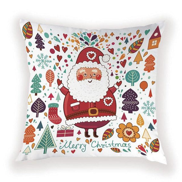 New Year Christmas Decorations Pillows Cover Christmas Décor for Home Christmas Tree Snowflake Snowman Reindeer Home Decor Throw Pillow Case Cushion Cover Santa Merry Christmas Gift Xmas 45x45cm