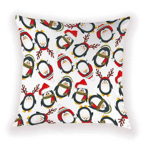 New Year Christmas Decorations Pillows Cover Christmas Décor for Home Christmas Tree Snowflake Snowman Reindeer Home Decor Throw Pillow Case Cushion Cover Santa Merry Christmas Gift Xmas 45x45cm