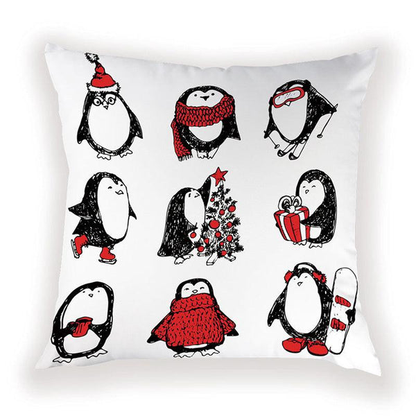 New Year Christmas Decorations Pillows Cover Christmas Décor for Home Christmas Tree Snowflake Snowman Reindeer Home Decor Throw Pillow Case Cushion Cover Santa Merry Christmas Gift Xmas 45x45cm