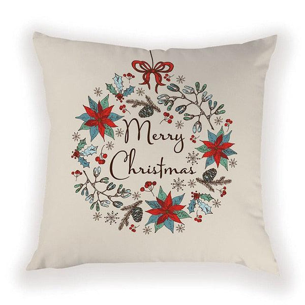 New Year Christmas Decorations Pillows Cover Christmas Décor for Home Christmas Tree Snowflake Snowman Reindeer Home Decor Throw Pillow Case Cushion Cover Santa Merry Christmas Gift Xmas 45x45cm
