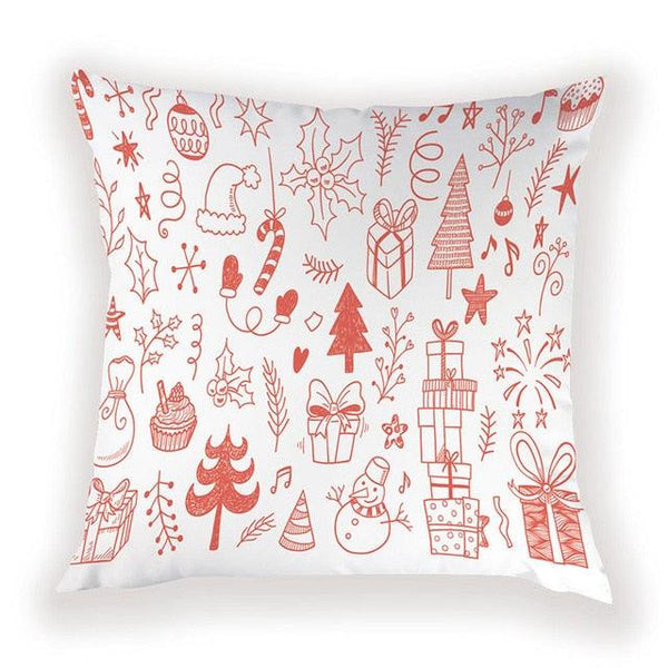 New Year Christmas Decorations Pillows Cover Christmas Décor for Home Christmas Tree Snowflake Snowman Reindeer Home Decor Throw Pillow Case Cushion Cover Santa Merry Christmas Gift Xmas 45x45cm