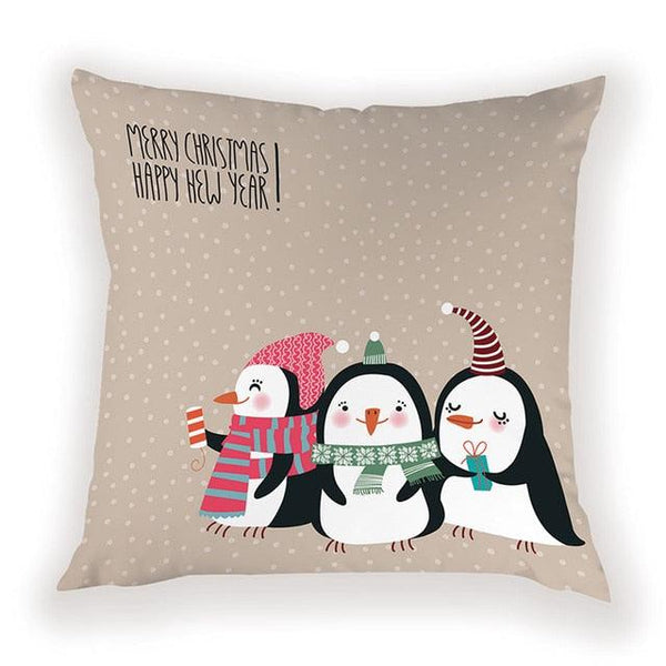 New Year Christmas Decorations Pillows Cover Christmas Décor for Home Christmas Tree Snowflake Snowman Reindeer Home Decor Throw Pillow Case Cushion Cover Santa Merry Christmas Gift Xmas 45x45cm