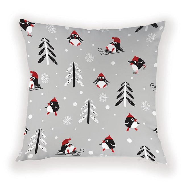 New Year Christmas Decorations Pillows Cover Christmas Décor for Home Christmas Tree Snowflake Snowman Reindeer Home Decor Throw Pillow Case Cushion Cover Santa Merry Christmas Gift Xmas 45x45cm