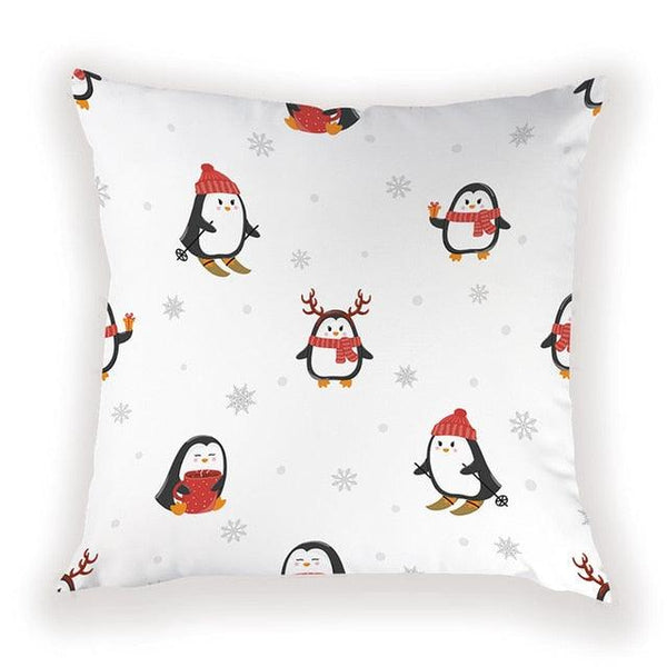 New Year Christmas Decorations Pillows Cover Christmas Décor for Home Christmas Tree Snowflake Snowman Reindeer Home Decor Throw Pillow Case Cushion Cover Santa Merry Christmas Gift Xmas 45x45cm