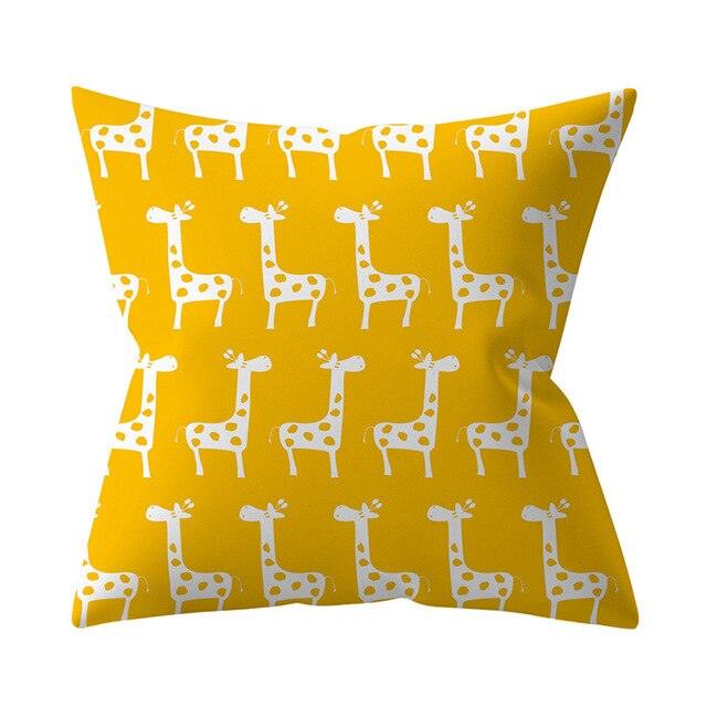 New Yellow Cushion Cases Modern Fashion Abstract Art Decorative Modern Pillow Covers Beautiful Pattern Square Pillow Case Sofa Car Couch Decorative Cover For Pillows 45x45CM