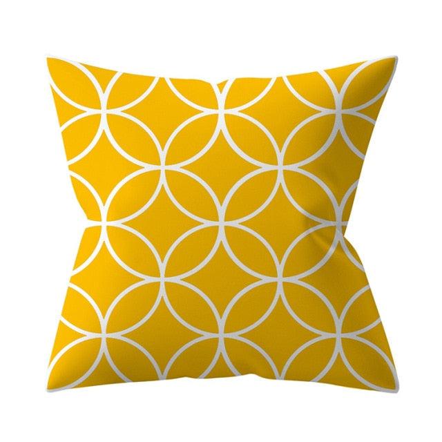 New Yellow Cushion Cases Modern Fashion Abstract Art Decorative Modern Pillow Covers Beautiful Pattern Square Pillow Case Sofa Car Couch Decorative Cover For Pillows 45x45CM