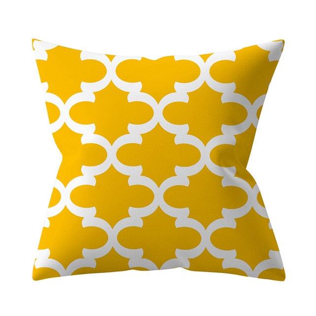 New Yellow Cushion Cases Modern Fashion Abstract Art Decorative Modern Pillow Covers Beautiful Pattern Square Pillow Case Sofa Car Couch Decorative Cover For Pillows 45x45CM