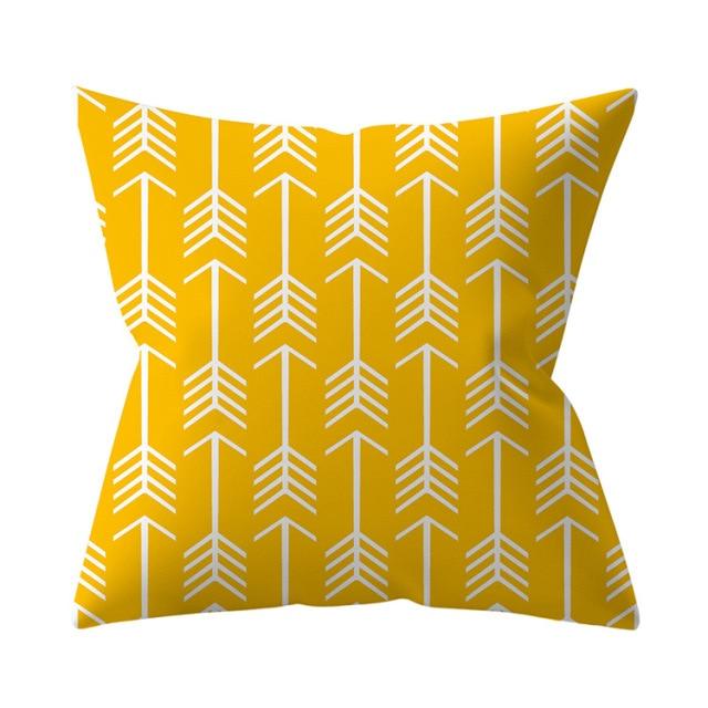 New Yellow Cushion Cases Modern Fashion Abstract Art Decorative Modern Pillow Covers Beautiful Pattern Square Pillow Case Sofa Car Couch Decorative Cover For Pillows 45x45CM
