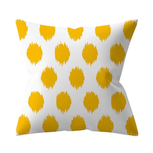 New Yellow Cushion Cases Modern Fashion Abstract Art Decorative Modern Pillow Covers Beautiful Pattern Square Pillow Case Sofa Car Couch Decorative Cover For Pillows 45x45CM