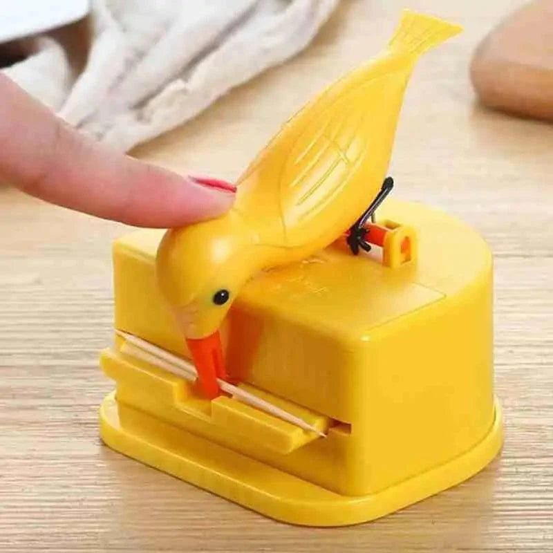 New Yellow Small Bird Toothpick Container Automatic Toothpick Dispenser Toothpick Holder Home Decoration Kitchen Accessories