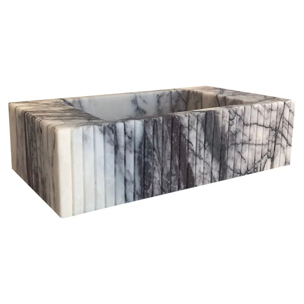 New York Marble Wall-mount Bathroom Sink Fluted Front (W)12
