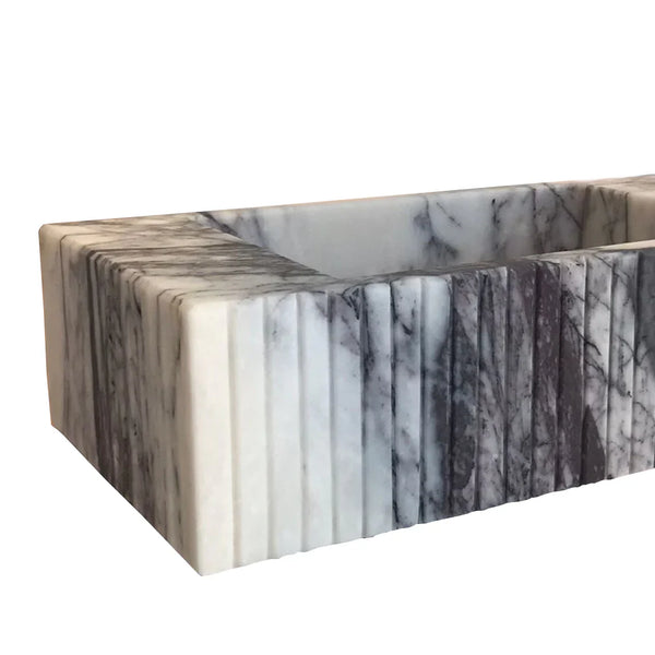 New York Marble Wall-mount Bathroom Sink Fluted Front (W)12