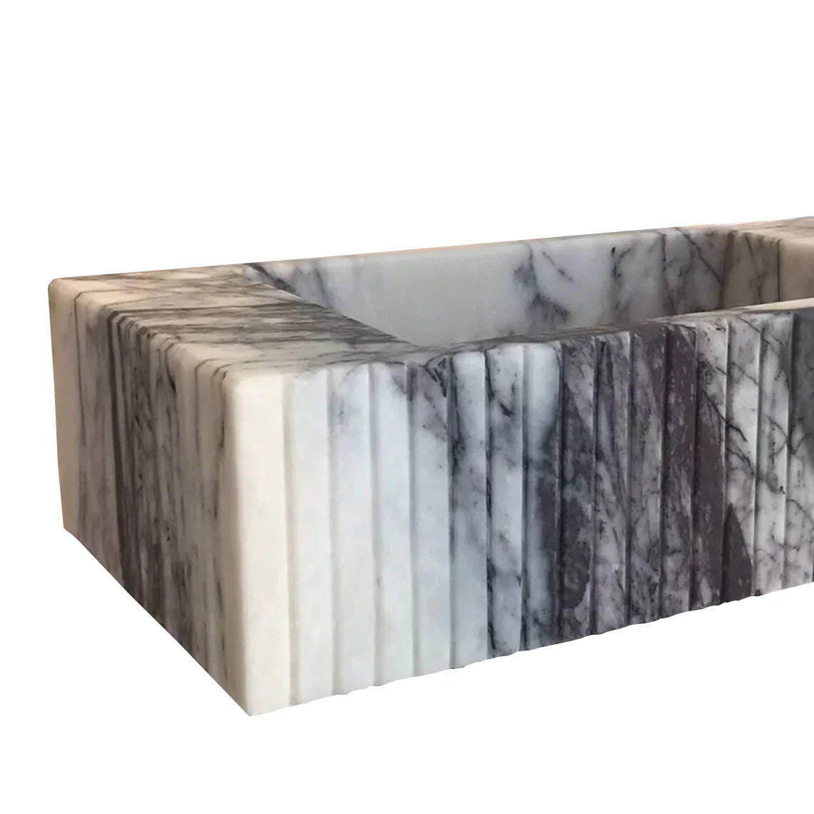 New York Marble Wall-mount Bathroom Sink Fluted Front (W)12