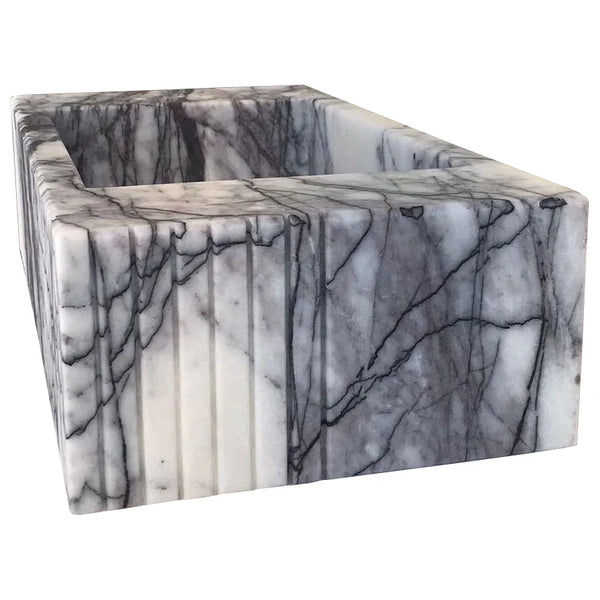 New York Marble Wall-mount Bathroom Sink Fluted Front (W)12