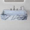 New York Marble Wall-mount Bathroom Sink Fluted Front and Edges (W)16