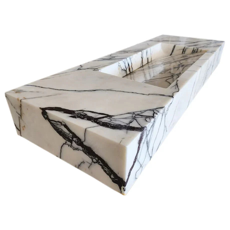 New York Marble Wall-mount Bathroom Sink Hidden Drain Polished (W)16