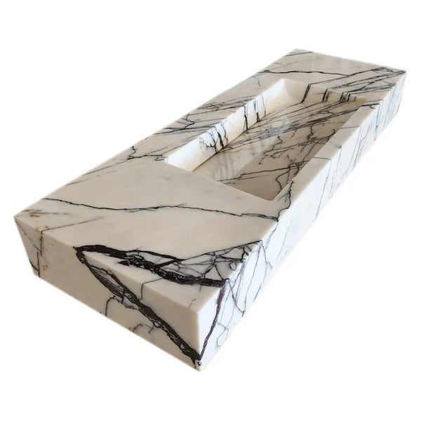 New York Marble Wall-mount Bathroom Sink Hidden Drain Polished (W)16