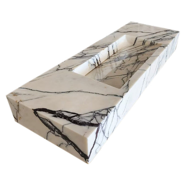 New York Marble Wall-mount Bathroom Sink Hidden Drain Polished (W)16