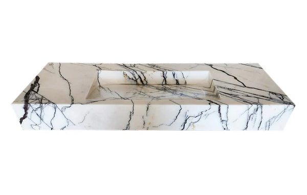 New York Marble Wall-mount Bathroom Sink Hidden Drain Polished (W)16