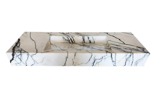 New York Marble Wall-mount Bathroom Sink Hidden Drain Polished (W)16