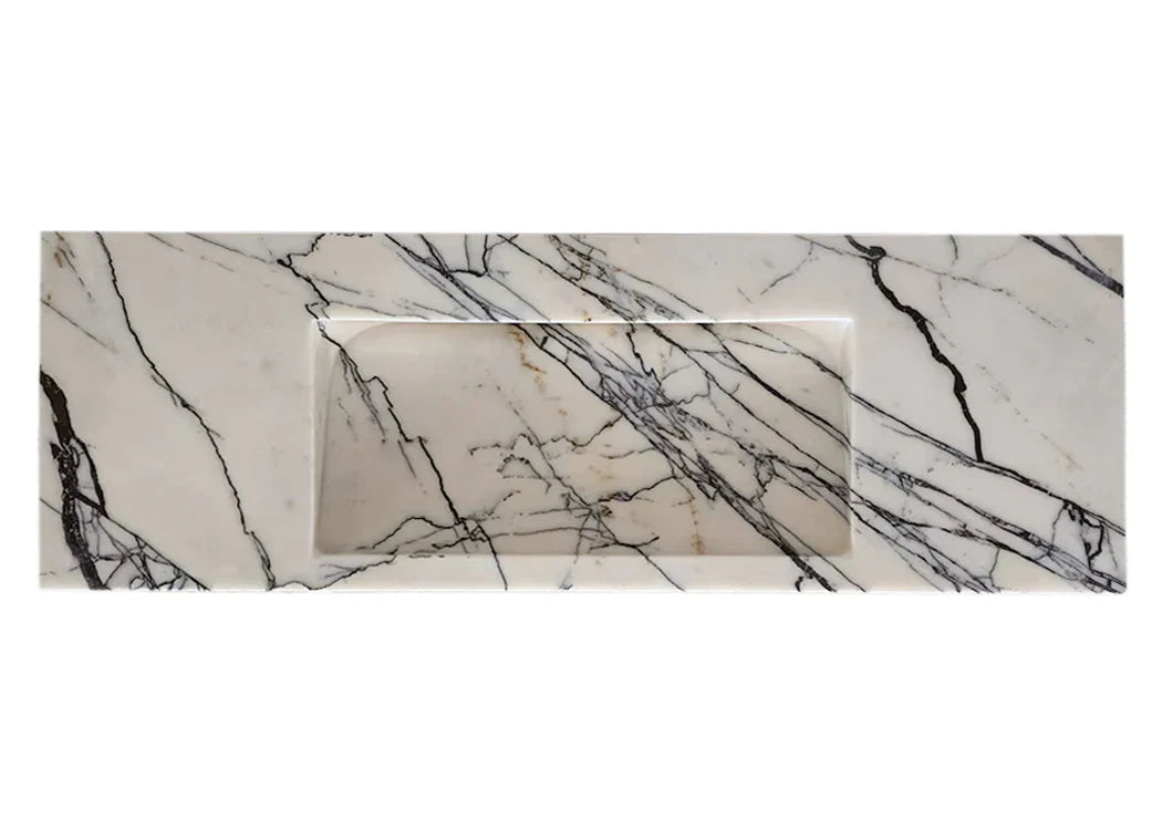 New York Marble Wall-mount Bathroom Sink Hidden Drain Polished (W)16