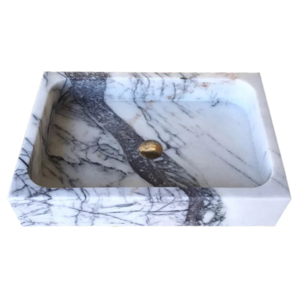 New York Marble Rectangular Wall-mount Bathroom Sink Polished (W)16