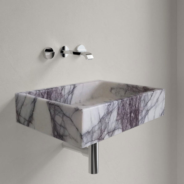 New York Marble Rectangular Wall-mount Bathroom Sink Polished (W)16