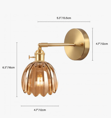 Tulip Glass Wall Lamp Retro Flower Bud Vintage Wall Light