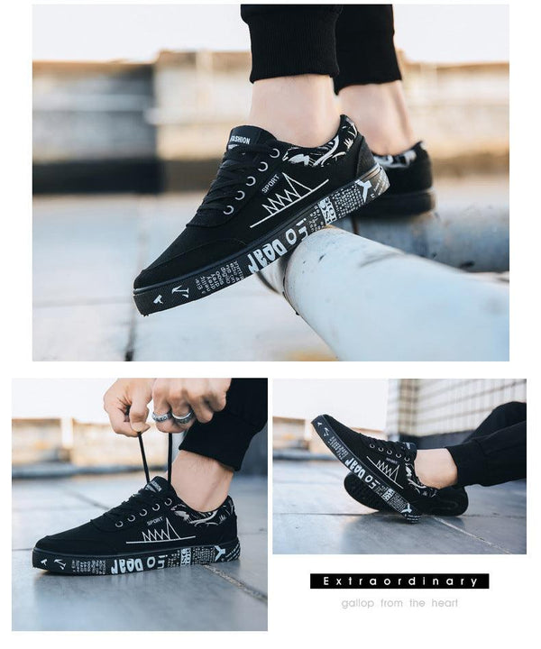 Newest Spring Autumn Men's Flat Shoes Fashion Comfortable Breathable Canvas Sneakers Men's Lace Casual Slip On Sneakers Classic Low Top Canvas Causal Comfortable Walking Flats Sneakers