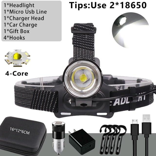 Newest  Waterproof XHP199 16-Core Super Bright Powerful Lantern Headlamp XHP110 LED USB  Flashlight XHP50 Headlight Rechargeable 18650 Zoom Torch Light