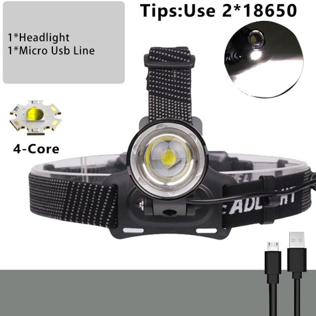 Newest  Waterproof XHP199 16-Core Super Bright Powerful Lantern Headlamp XHP110 LED USB  Flashlight XHP50 Headlight Rechargeable 18650 Zoom Torch Light
