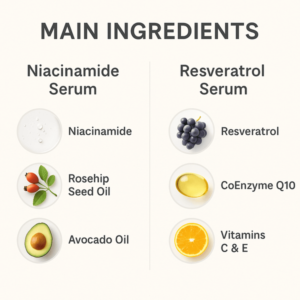 Organic Niacinamide + Resveratrol Serum Duo – Pore Refining & Brightening