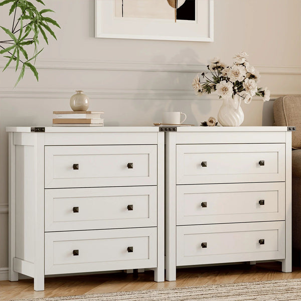 Nightstand - 3-Drawer White 27