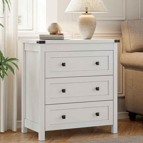 Nightstand - 3-Drawer White 27