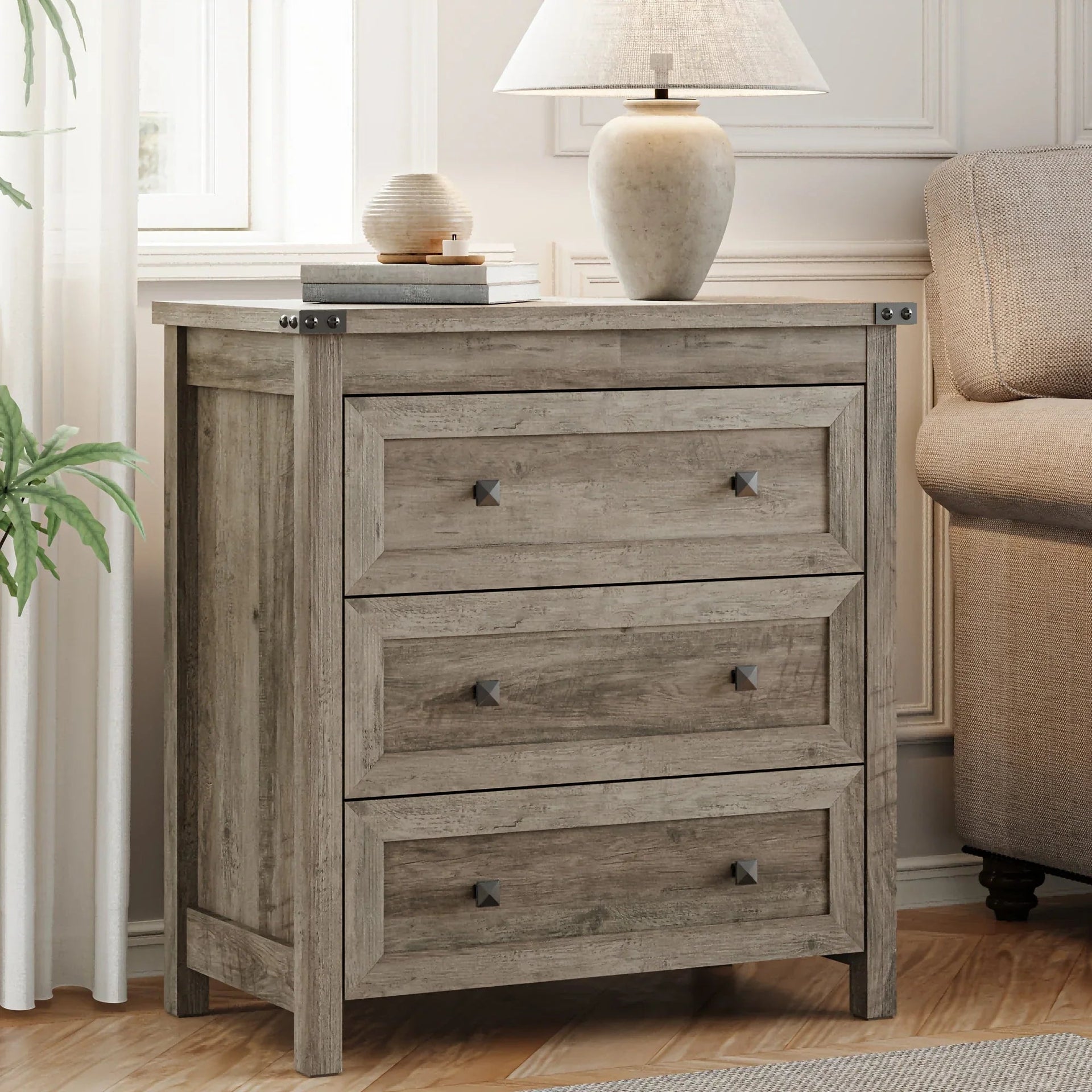 Nightstand - 3-Drawer White 27