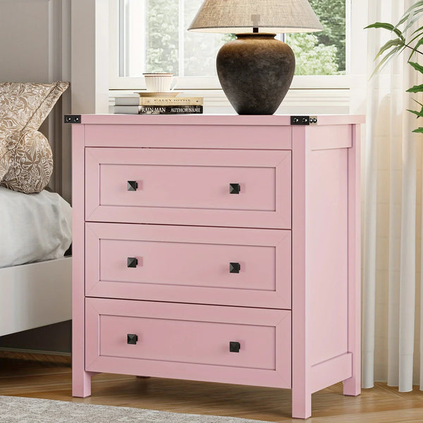 Nightstand - 3-Drawer White 27