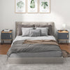 Nightstand Bedside End Table with Door Cabinet for Living Room Bedroom-Gray