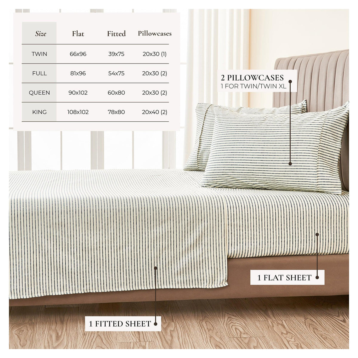Striped Sheet Set - Evette Collection