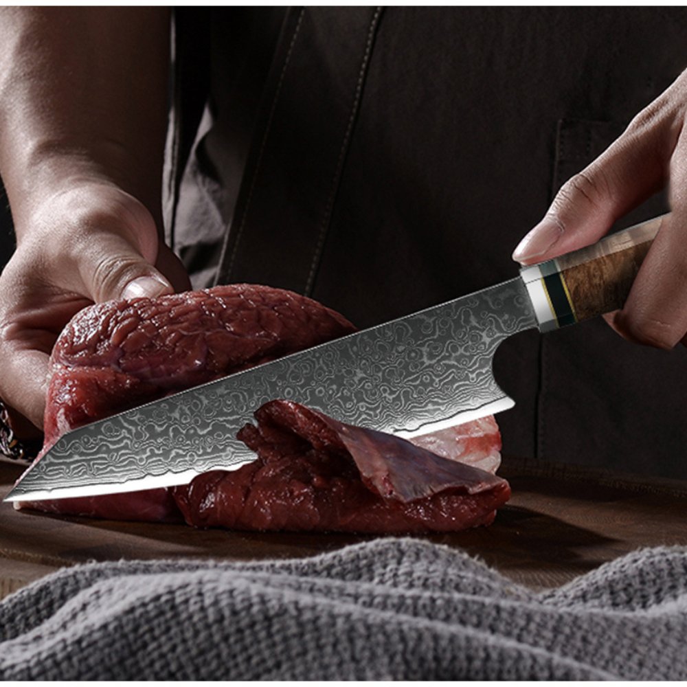 Nirvana VG10 Damascus Chef's Knife with Exotic Olive Wood Handle