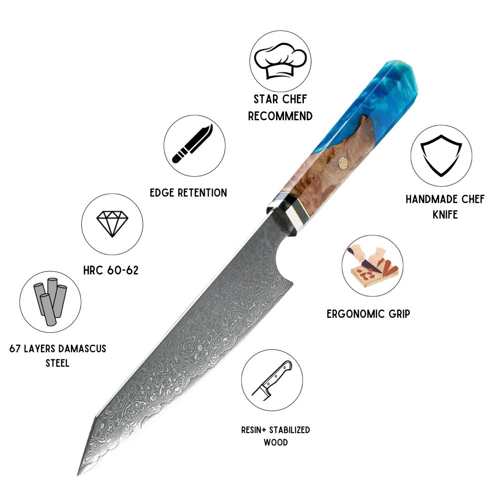 Nirvana VG10 Damascus Chef's Knife with Exotic Olive Wood Handle