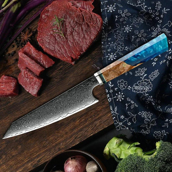 Nirvana VG10 Damascus Chef's Knife with Exotic Olive Wood Handle - Gifts for You 'n Me