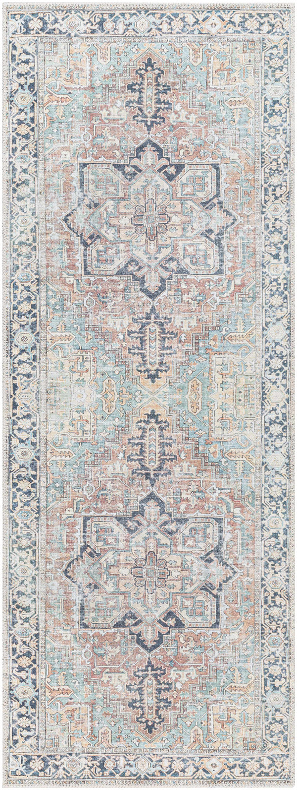 Green Nisa Tumble Dry Washable Rug