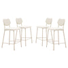 Zeal Counter Stool (Set of 4) Light Gray & Beige