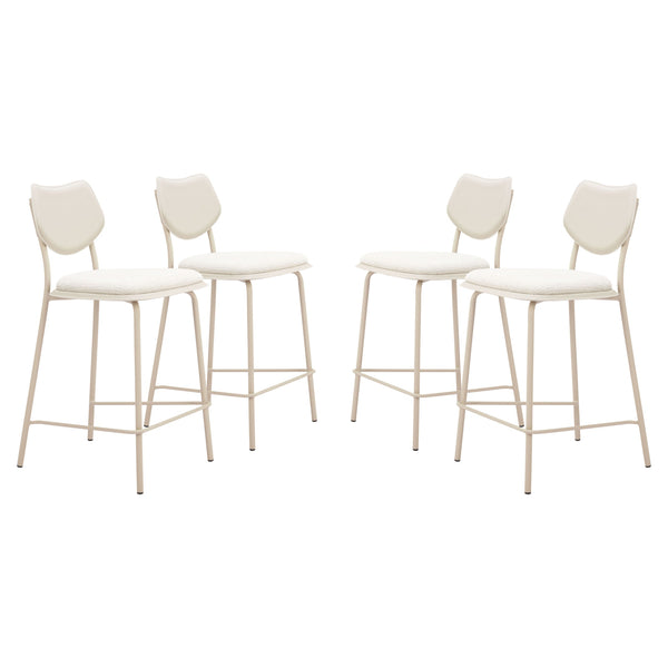 Zeal Counter Stool (Set of 4) Light Gray & Beige