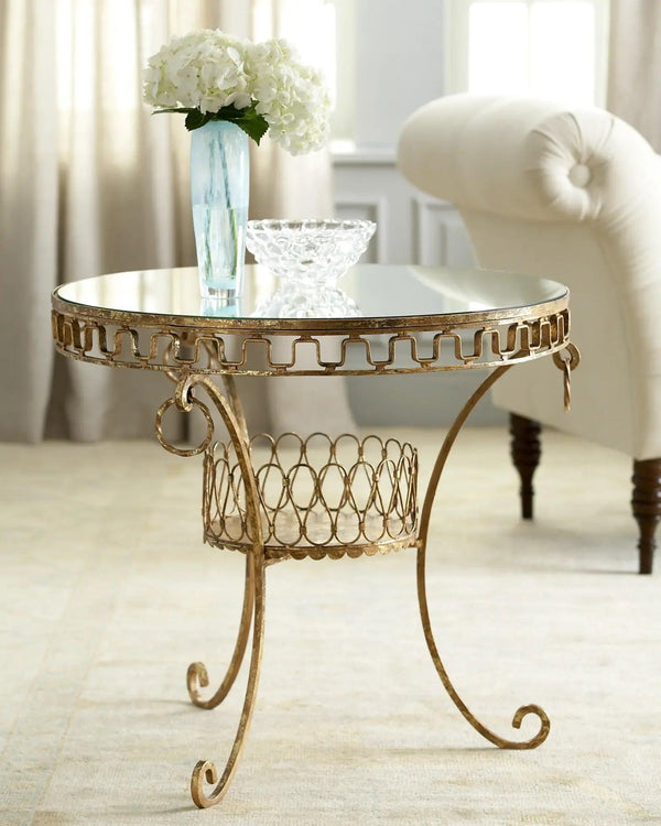 Italian Gold Antique Reproduction Side Table with Removable Planter - Gifts for You 'n Me